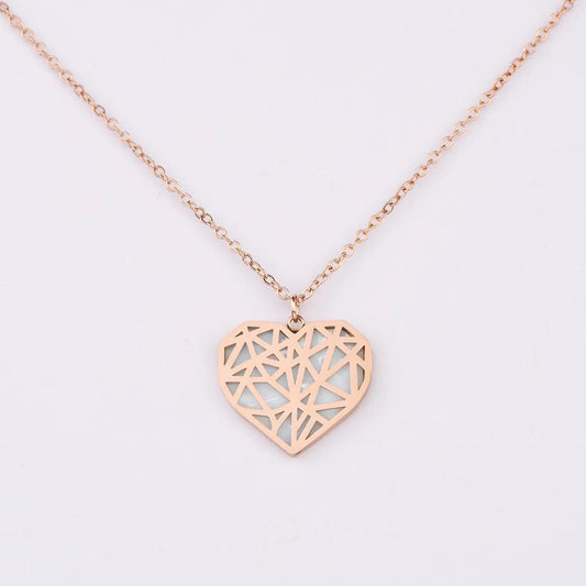 Caged White Heart Necklace