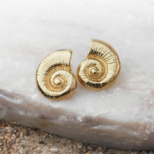 Snail 18 K Gold Studs