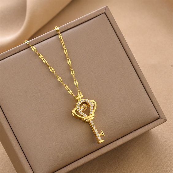 Studed Queen Key Necklace