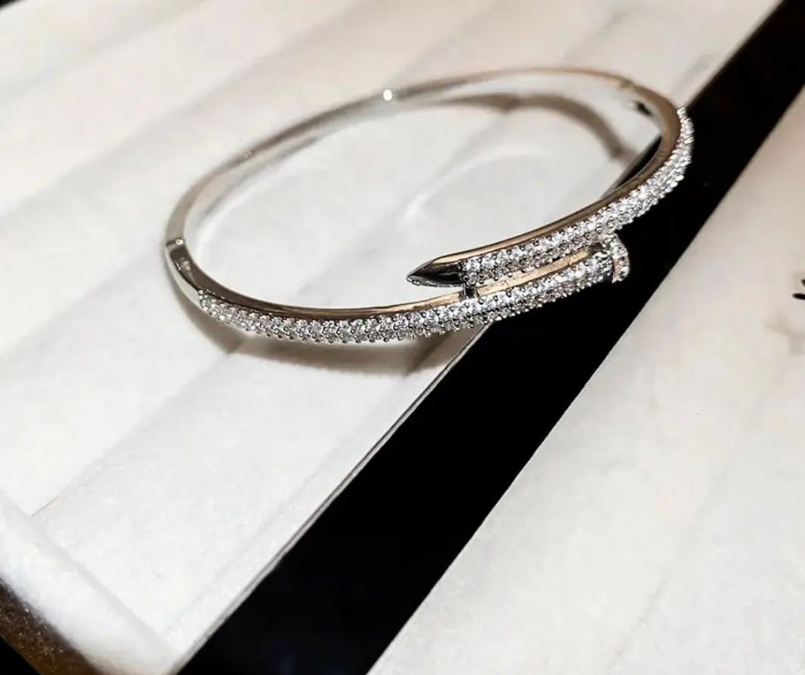 Silver Studed Nail Bracelet