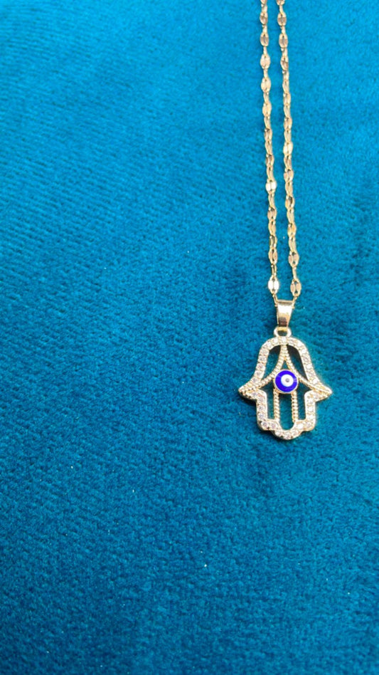 Humsa Hand Evil Eye Necklace